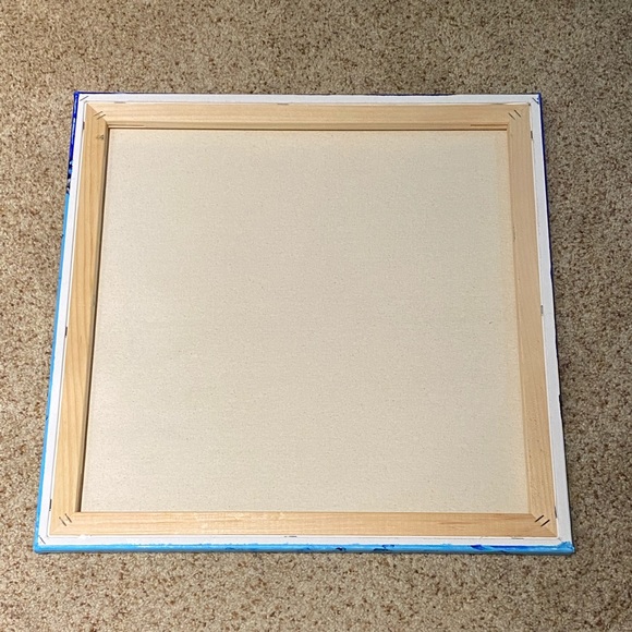 ❌SOLD❌painted 20x20 abstract Acrylic fluid art canvas painting blue metallic - Picture 7 of 10